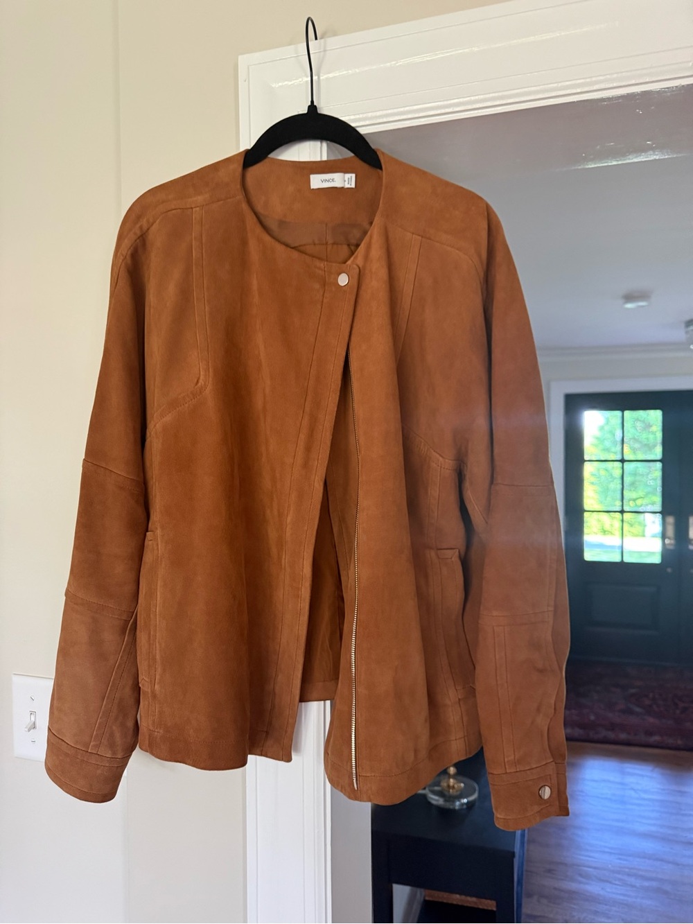 Vince Women's Lamb Leather Suede Brown Jacket small